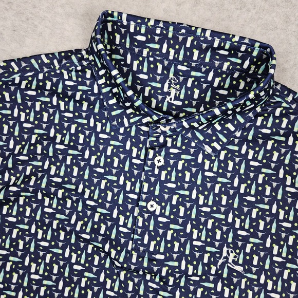 Rhoback Other - Rhoback Polo Shirt Men XL Blue Ranch Water Tequila Longhorn Performance Golf Top